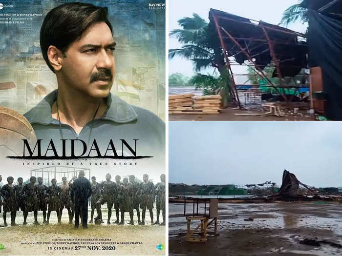 ‘ताउते’ में तहस-नहस हुआ अजय देवगन की फिल्म ‘मैदान’ का सेट, बचाने की हर कोशिश नाकाम